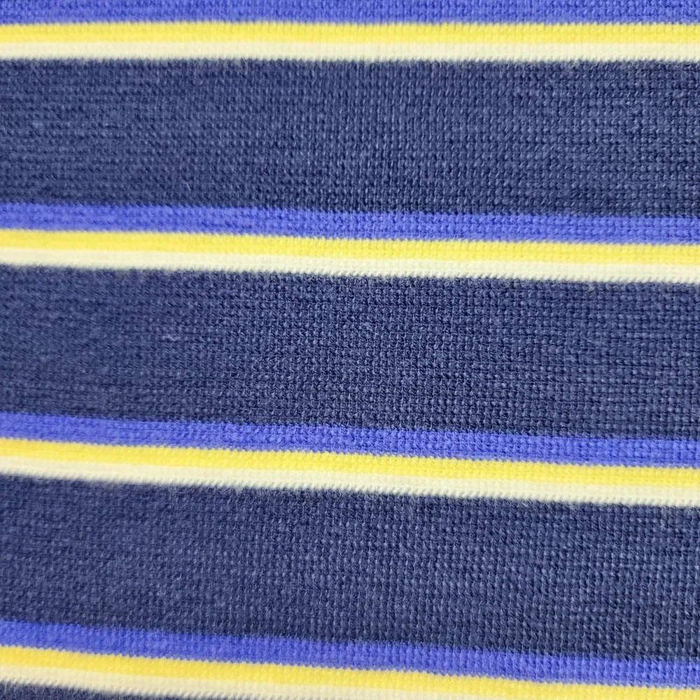 Polo Ralph Lauren Mens XXL Navy Blue Yellow Striped‎ Short Sleeve Polo Shirt